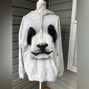 The Mountain 2013  Adult Unisex Hoodie Sweatshirt - Big Face Panda Sz L